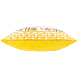 Paoletti Mentera Yellow Peach Crush Floral Velvet Cushion - Size: 50 x 50 cm - Multi - Wilko - thumbnail 5