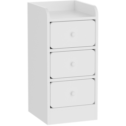 Living and Home 3 Drawer Warm White Bedside Table - Wilko - thumbnail 3