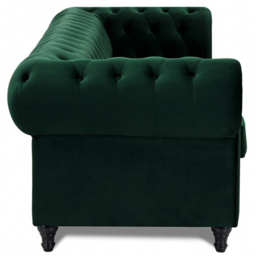 Home Detail Chesterfield 3 Seater Pleat Green Velvet Sofa - Wilko - thumbnail 5
