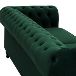 Home Detail Chesterfield 3 Seater Pleat Green Velvet Sofa - Wilko - thumbnail 6
