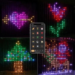 ENER-J Smart RGB Curtain Fairy Lights 2 x 2m - Size: 30 x 20 x 10cm - Multi - Wilko - thumbnail 3