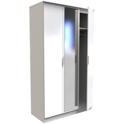 Crowndale Plymouth 3 Door White Tall Mirrored Wardrobe Ready Assembled - Wilko - thumbnail 7
