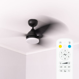 ValueLights Matt Black Integrated LED Ceiling Fan with Remote 36 inch - Size: 29 x 91.5 x 91.5cm - White - Wilko - thumbnail 4