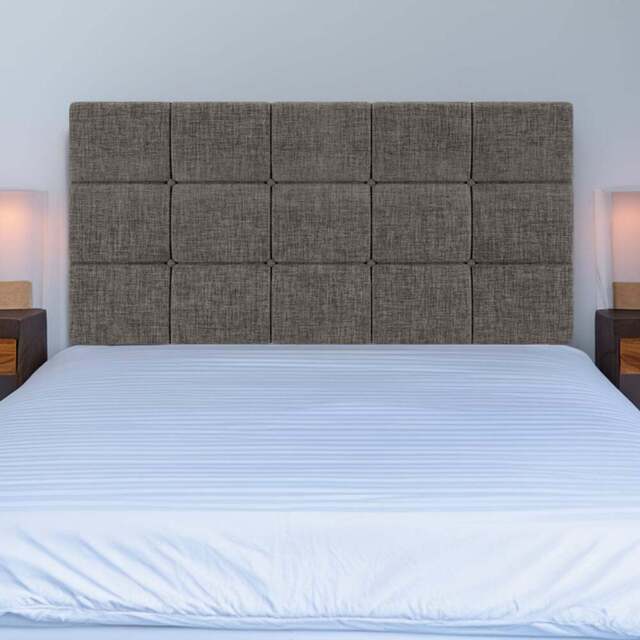 Bedmaster Single Slate Linen Pearl Squared Headboard - Grey - Wilko - image 1