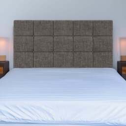 Bedmaster Single Slate Linen Pearl Squared Headboard - Grey - Wilko - thumbnail 1