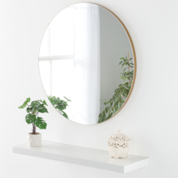 Yearn Simple Gold Round Wall Mirror 90cm - Wilko - thumbnail 3