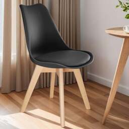 tectake Frederikke Set of 6 Black Ergonomic Dining Chair - Wilko