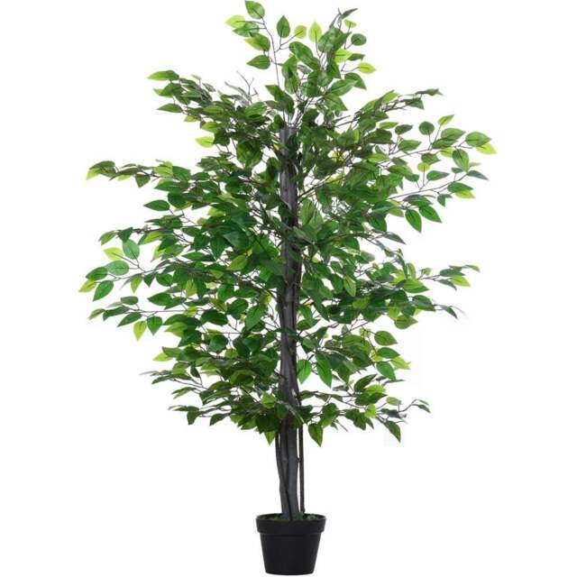 Outsunny Banyan Tree Artificial Plant In Pot 4.7ft - Size: 5ft - Multi - Wilko - image 1