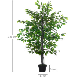 Outsunny Banyan Tree Artificial Plant In Pot 4.7ft - Size: 5ft - Multi - Wilko - thumbnail 4