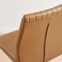 Furniturebox Fontana Tan Faux Leather and Silver Leg Counter Stools Set of 2 - Brown - Wilko - thumbnail 4
