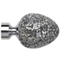New Edge Blinds 320cm Fixed Length Chrome Eyelet Metal Curtain Pole Set with Alexia Finial - Wilko - thumbnail 3