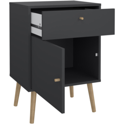 Florence Cumbria Single Door Single Drawer Dark Grey Bedside Table - Furniture to Go - Wilko - thumbnail 4