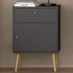 Florence Cumbria Single Door Single Drawer Dark Grey Bedside Table - Furniture to Go - Wilko - thumbnail 1