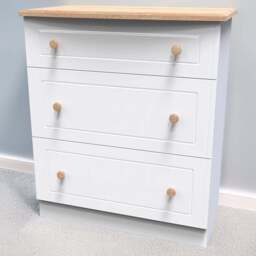 Crowndale Warwick 3 Drawer White Ash and Oak Deep Chest of Drawers - Wilko - thumbnail 1