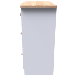 Crowndale Warwick 3 Drawer White Ash and Oak Deep Chest of Drawers - Wilko - thumbnail 4