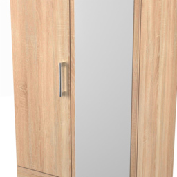 Crowndale Devon 2 Door 2 Drawer Bardolino Oak Wardrobe with Mirror Door Ready Assembled - Wilko - thumbnail 7