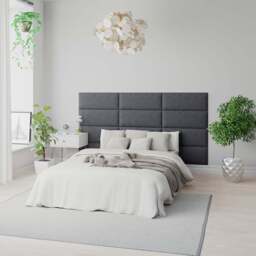 Aspire EasyMount Steel Plush Velvet Upholstered Wall Mounted Headboard Panels 2 Pack - Silver - Aspire Beds - Wilko