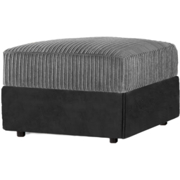 Luxor Black and Grey Jumbo Cord Footstool - Size: 45 x 55 x 55cm - Multi - Wilko - thumbnail 4