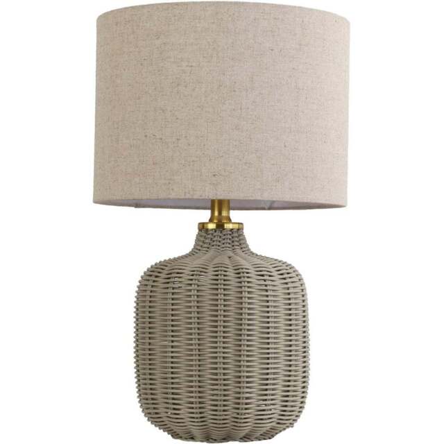 Padstow Rattan Effect Table Lamp Grey - Wilko - image 1