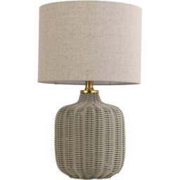Padstow Rattan Effect Table Lamp Grey - Wilko - thumbnail 1