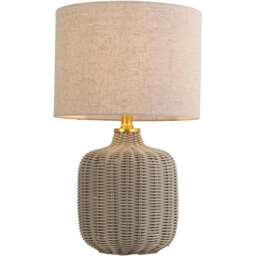 Padstow Rattan Effect Table Lamp Grey - Wilko - thumbnail 4