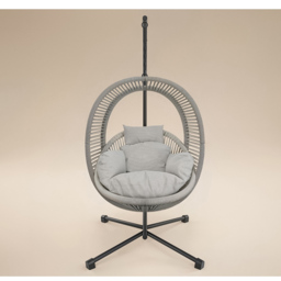 SOLACE+CO Lana Light Beige Garden Swing Chair - Size: 1 Seater - Wilko - thumbnail 4