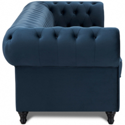 Home Detail Chesterfield 3 Seater Pleat Midnight Blue Velvet Sofa - Wilko - thumbnail 5