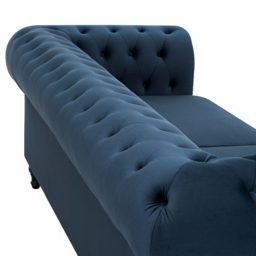 Home Detail Chesterfield 3 Seater Pleat Midnight Blue Velvet Sofa - Wilko - thumbnail 7