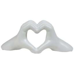 White Heart Hands Ornament - Size: 28.5 x 10.5 x 9 - Wilko