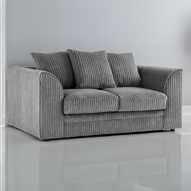 Portland Luxor 2 Seater Grey Jumbo Cord Sofa with Scatter Back - Wilko - image 1