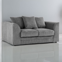 Portland Luxor 2 Seater Grey Jumbo Cord Sofa with Scatter Back - Wilko - thumbnail 1
