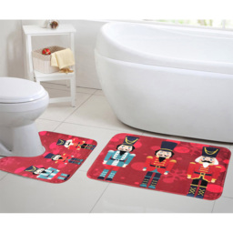 Noel Square Multicolour Nutcracker Xmas Bath Set 2 Piece - Size: 50 x 80 x 1cm - Red - Wilko - thumbnail 3