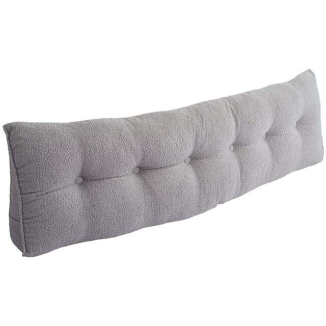 Living and Home Grey Teddy Fleece Wedge Headboard Pillow with Side Pocket 50 x 180cm - Size: 50 x 180 x 20cm - Wilko - image 1