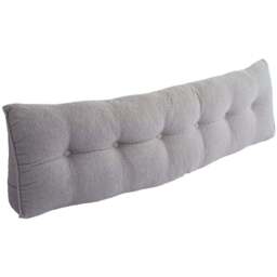Living and Home Grey Teddy Fleece Wedge Headboard Pillow with Side Pocket 50 x 180cm - Size: 50 x 180 x 20cm - Wilko