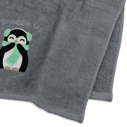 Noel Square Penguins Snuggle Grey Hand Towel 2 Pack - Size: 66 x 41 x 1cm - Wilko - thumbnail 5