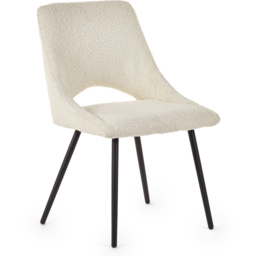 Julian Bowen Set of 2 Ivory Iris Boucle Dining Chairs - Cream - Wilko - thumbnail 4