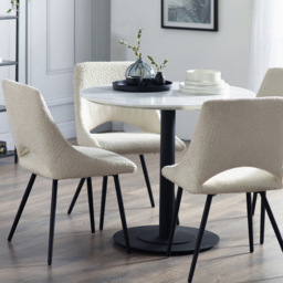 Julian Bowen Set of 2 Ivory Iris Boucle Dining Chairs - Cream - Wilko - thumbnail 7
