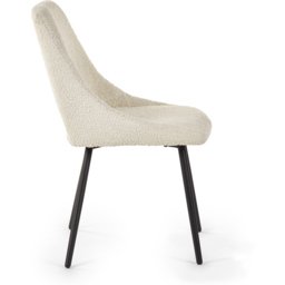 Julian Bowen Set of 2 Ivory Iris Boucle Dining Chairs - Cream - Wilko - thumbnail 6