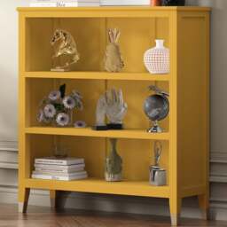 Palazzi 3 Shelves Mustard Bookcase - Size: 3 Shelf - Yellow - Wilko - thumbnail 1