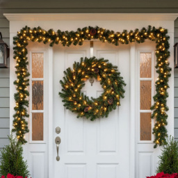 Living and Home LED Artificial Christmas Garland with Pine Needles 270cm - Size: 28 x 28 x 270cm - Green - Wilko - thumbnail 3