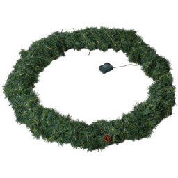 Living and Home LED Artificial Christmas Garland with Pine Needles 270cm - Size: 28 x 28 x 270cm - Green - Wilko - thumbnail 1