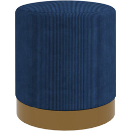 Portland Dark Blue Round Footstool - Size: 45 x 40 x 40cm - Wilko - thumbnail 3