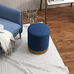 Portland Dark Blue Round Footstool - Size: 45 x 40 x 40cm - Wilko - thumbnail 5