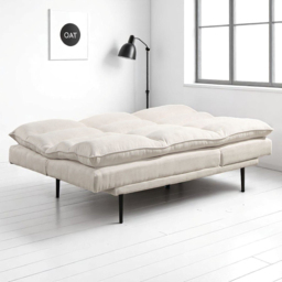 OAT Home Sennen 3 Seater Natural Click Clack Sofa Bed - Wilko - thumbnail 5