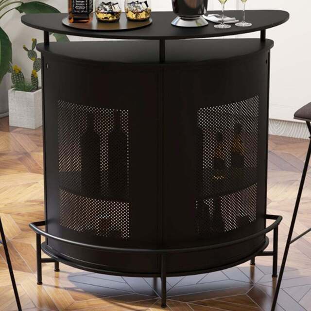 Costway 4 Shelf Black Bar Table - Size: 122 x 66 x 24cm - Wilko - image 1