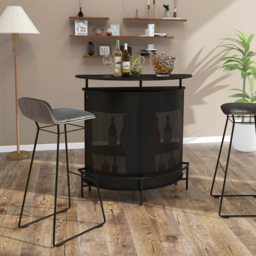 Costway 4 Shelf Black Bar Table - Size: 122 x 66 x 24cm - Wilko - thumbnail 6