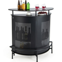 Costway 4 Shelf Black Bar Table - Size: 122 x 66 x 24cm - Wilko - thumbnail 3