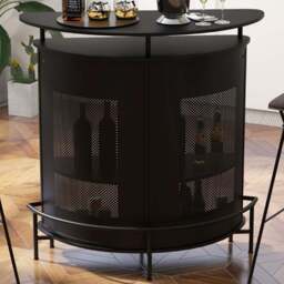 Costway 4 Shelf Black Bar Table - Size: 122 x 66 x 24cm - Wilko - thumbnail 1