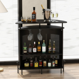 Costway 4 Shelf Black Bar Table - Size: 122 x 66 x 24cm - Wilko - thumbnail 5
