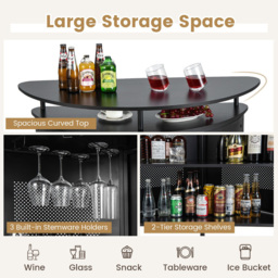 Costway 4 Shelf Black Bar Table - Size: 122 x 66 x 24cm - Wilko - thumbnail 7